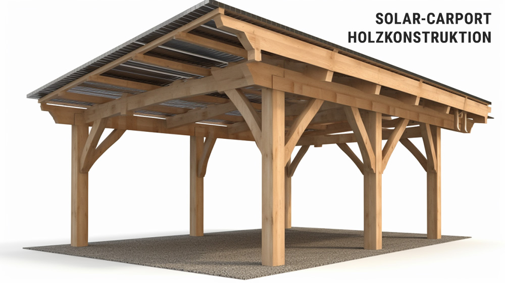 Carport aus Holz mit Photovoltaik 